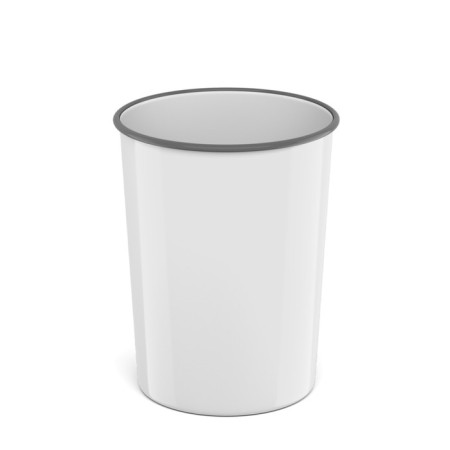 Basket for papers and garbage 13.5 liters Erichkrause Classic, plastic, cast, white