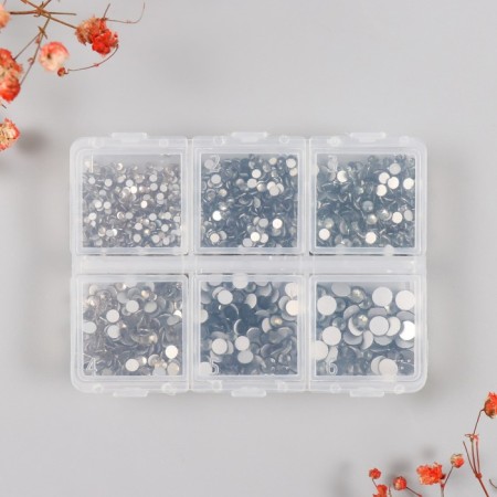 Decor for creativity Glass "Rhinestones. Transparent gray" d = 2-4.8 mm nr 1188 pcs 6x8x1.5 cm-4