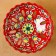 Rishtan ceramics "Flowers", 23 cm, red fruit