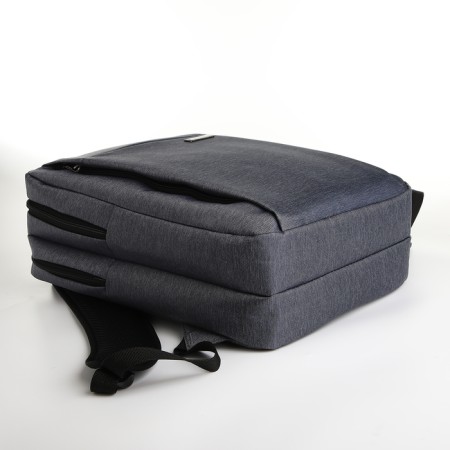 City backpack on a zipper, 2 pockets, with USB, gray color-4