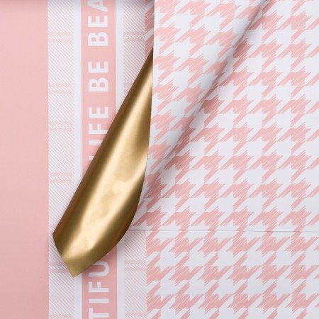 Floristic film, "Beautiful Life", pink 58x58cm