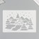 Plastic stencil "Winter village", size 16x24 cm