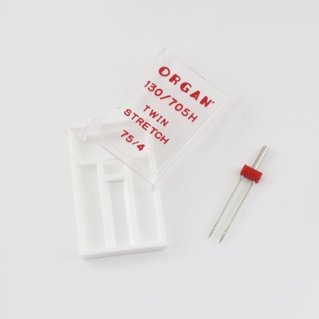 The needle for household sewing machines, double, for stretch tones, No. 75/4-1