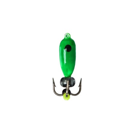 Mormyshka Chertik green, black eye, weight 1.3 g-1