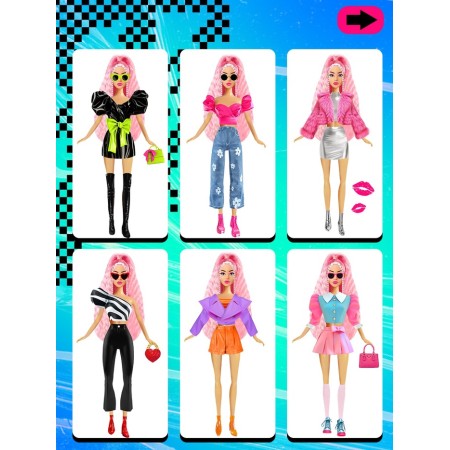 Magnetic set "Stylish collection", 3 dolls, 88 elements of clothing-4