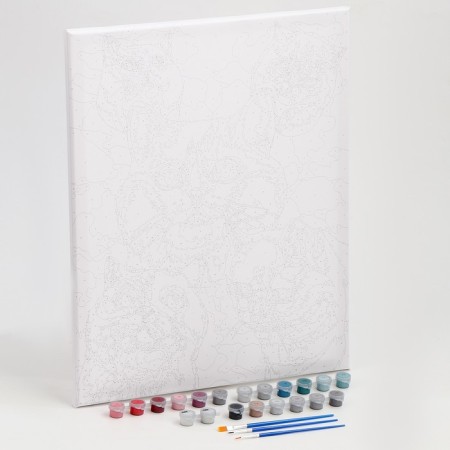 Picture on numbers on a canvas with a subframe "White kittens", 40 x 50 cm-1