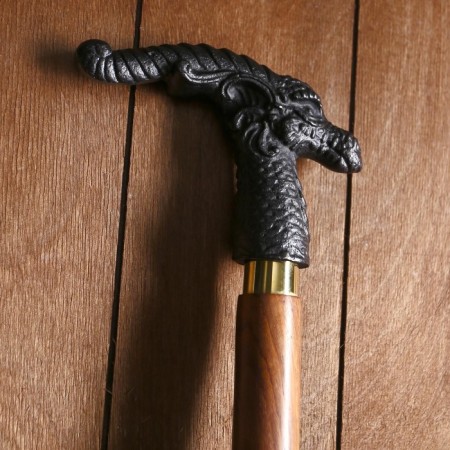 Cane "mountain goat" (collapsible) wood, brass 95x13x3.5 cm-6