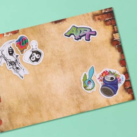 Stickers in the book "Danger!" + 3 backgrounds 20.7x14.2 cm-2