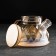 Glass teapot "Cruise", 800 ml, with metal sieve, gold color