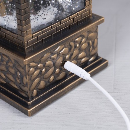 LED figure "Lantern with Santa Claus" 10 × 30 × 10 cm, plastic, AAX3 batteries (not in the kit), USB, glow warm white-3