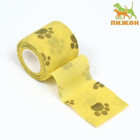 The self -fixed bandage "paws", 5 cm, max. Extensibility 4.5 m, mix of flowers