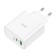 Network charger Hoco C113A, 1 Type-C, 1 USB, 65 W, PD + Qc, white