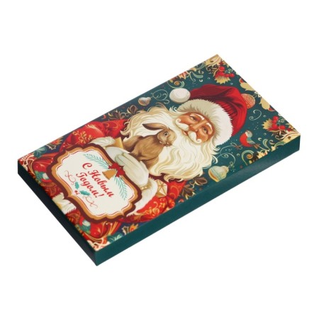 New Year. Milk chocolate "Happy New Year!", Santa Claus with a rabbit, 27 g-1