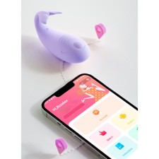 Vibro -yard with clitoral stimulation, G spot, ZU USB, App control, Soft silicone, purple 10619