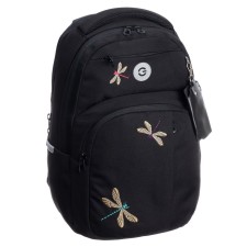 Youth backpack 43 x 27.5 x 16 cm, Grizzly, ergonomic back, laptop compartment, black