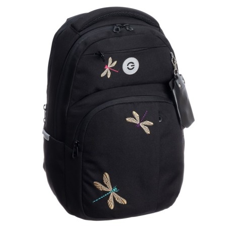 Youth backpack 43 x 27.5 x 16 cm, Grizzly, ergonomic back, laptop compartment, black