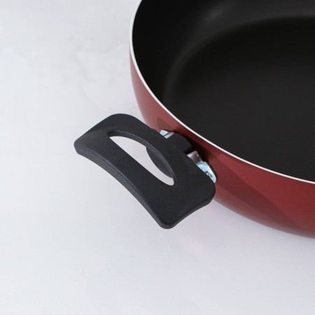 Flot Dilan Promo, D = 26 cm, plastic handle, anti -stick coating, burgundy color-3