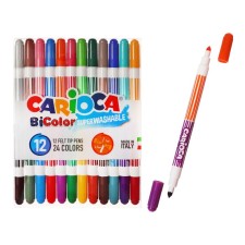 Flomers bilateral 24 colors, 12 pieces, Carioca 