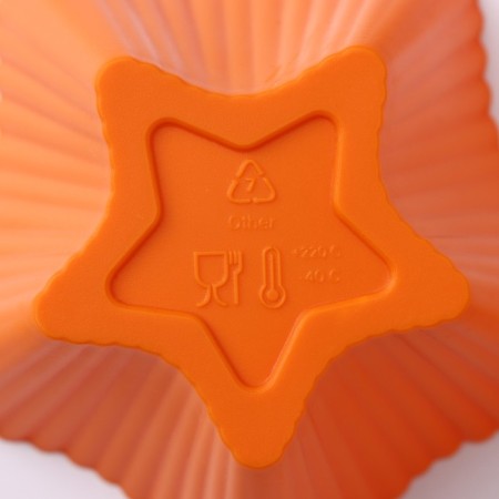 A set of silicone forms for baking the share "Rib. Star", 7 × 7 × 3.5 cm, 6 pcs, color orange-5