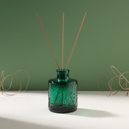 Diffusor for essential oils "Sunflower" 100 ml transparent green 6x6x8.5 cm-3