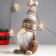 Interior doll "Santa Claus in a beige cap with patterns" 28x13x9 cm