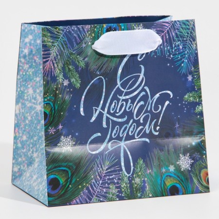 Laminated square "New Year evenings", 14 x 14 x 9 cm, New Year-3