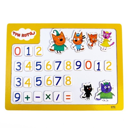 Wooden toy "Three cats" Magnetic board "Figures"