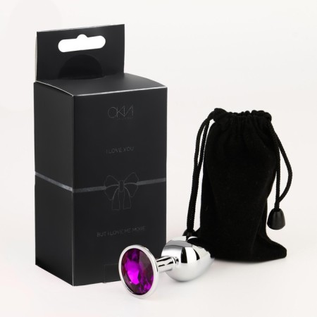Anal traffic jam, silver, purple crystal, d = 28 mm-3