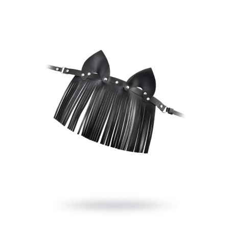 Mask "Cat with fringe", skin, black