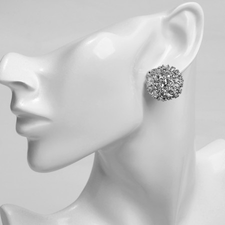 Earrings Metal "Caribbean" circle, color silver-4