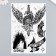 Tattoo on the body black "dagger, helmet and wings" 21x14.8 cm