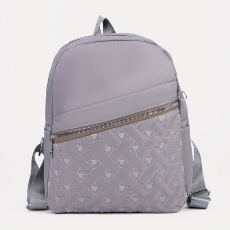 A backpack with a zipper, an outer pocket, 2 lateral pockets, a wallet, color gray color-2