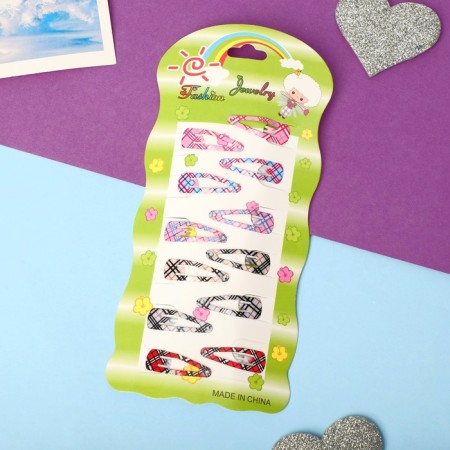 Invisibility for hair "Flower cell" (set 12 pcs) 3 cm, mix-1
