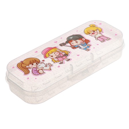 Penal-football 215x90x43 Istanm "Girlfriends", plastic, transparent with sparkles-2