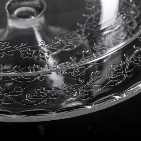 Glass stand for a cake on a leg with a lid-clash Magistro "Flowerers", 29 × 23 cm-1