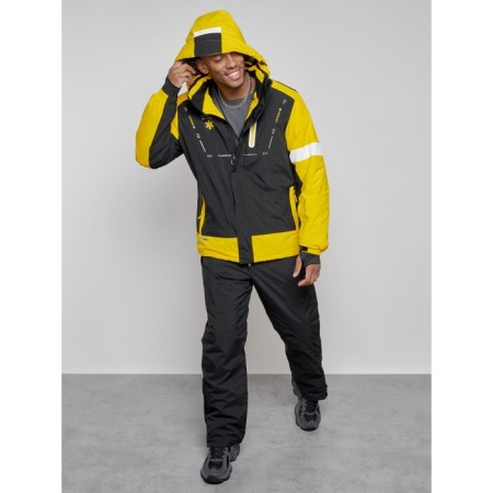 Ski costume male winter, size 50, yellow color-16