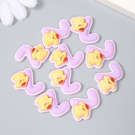 Decor for creativity "Number 7 with an animal" set 10 pcs 2x2.1 cm-2