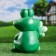 Garden figure "Frog with chamomile", 18x25x28cm, mix