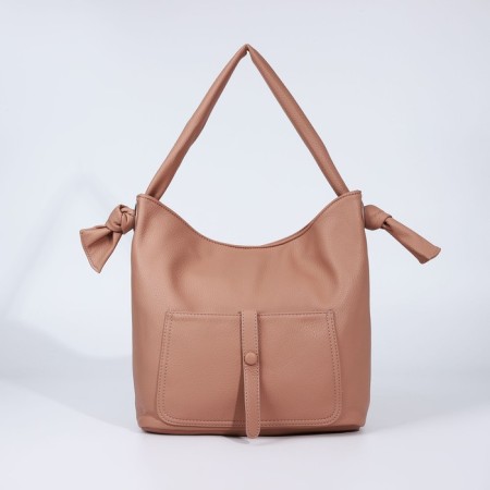 Luggage bag on lightning, 2 external pockets, pink color