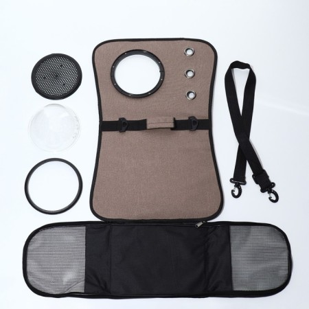 An animal carrier bag with a window, brown, 40 x 26 x 26 cm-8