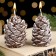 New Year. Set of candles "Two cones", in a wooden box