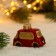 Christmas tree toy "Bus" manual painting, 4.6x6.4x2.7 cm, red