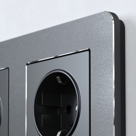 Frame W0042608, 4 Platinum sockets, black aluminum-1