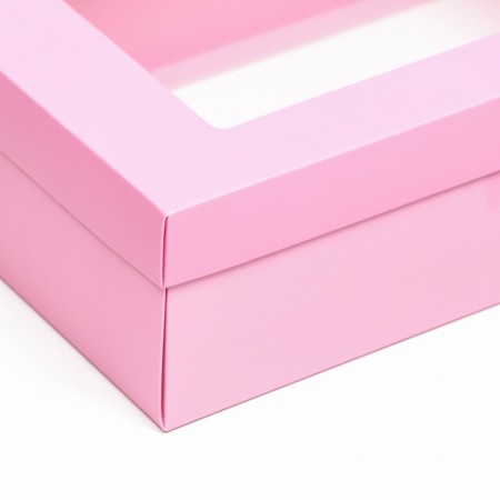 Gift folding box, packaging, "pink", with a window of 30 x 20 x 9 cm-2