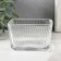 Glass of glass per 1 candle "square ribbed" transparent 9x9x5.5 cm