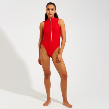 Women's swimsuit Minaku with a zipper, red color, size 46-6