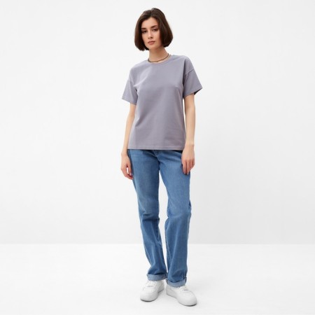 Women's T -shirt Minaku: Basic line color gray, size 44-1