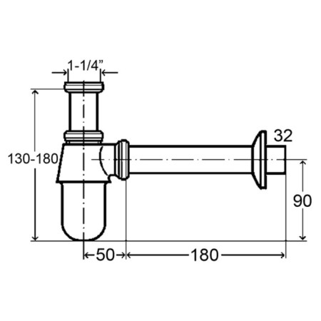 Siphon for Viega shell, length 23 cm with a cork-1
