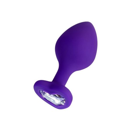 Anal plug Diamond Heart, silicone, purple color, 8 cm, d = 3 cm-1