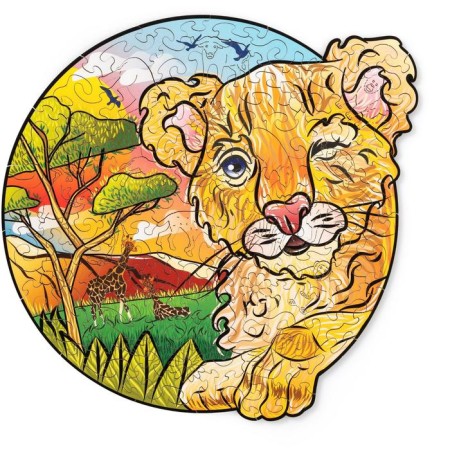 Wooden puzzle "Playful lion", 24 × 25 cm
